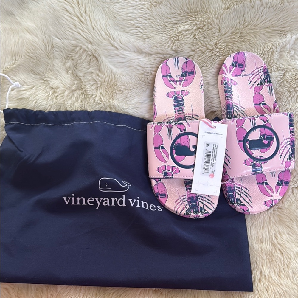 Vineyard Vines Pink Slide Sandals